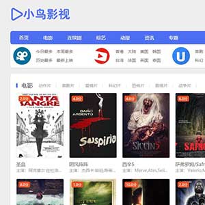 小鸟影视源码/苹果cms简洁精美影视模板源码/整站源码